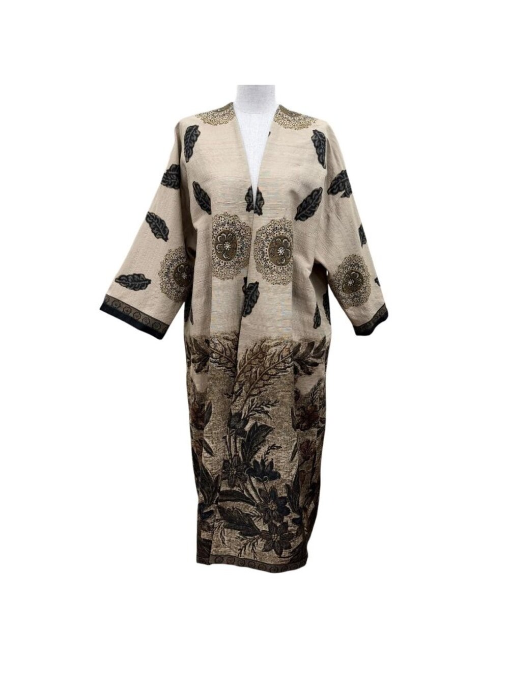Dior Silk 100% Floral All Over Print Design Reversible Kimono Coat 40